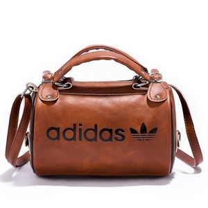 Adidas Faux Leather Small Cylindrical Bag - Brown
